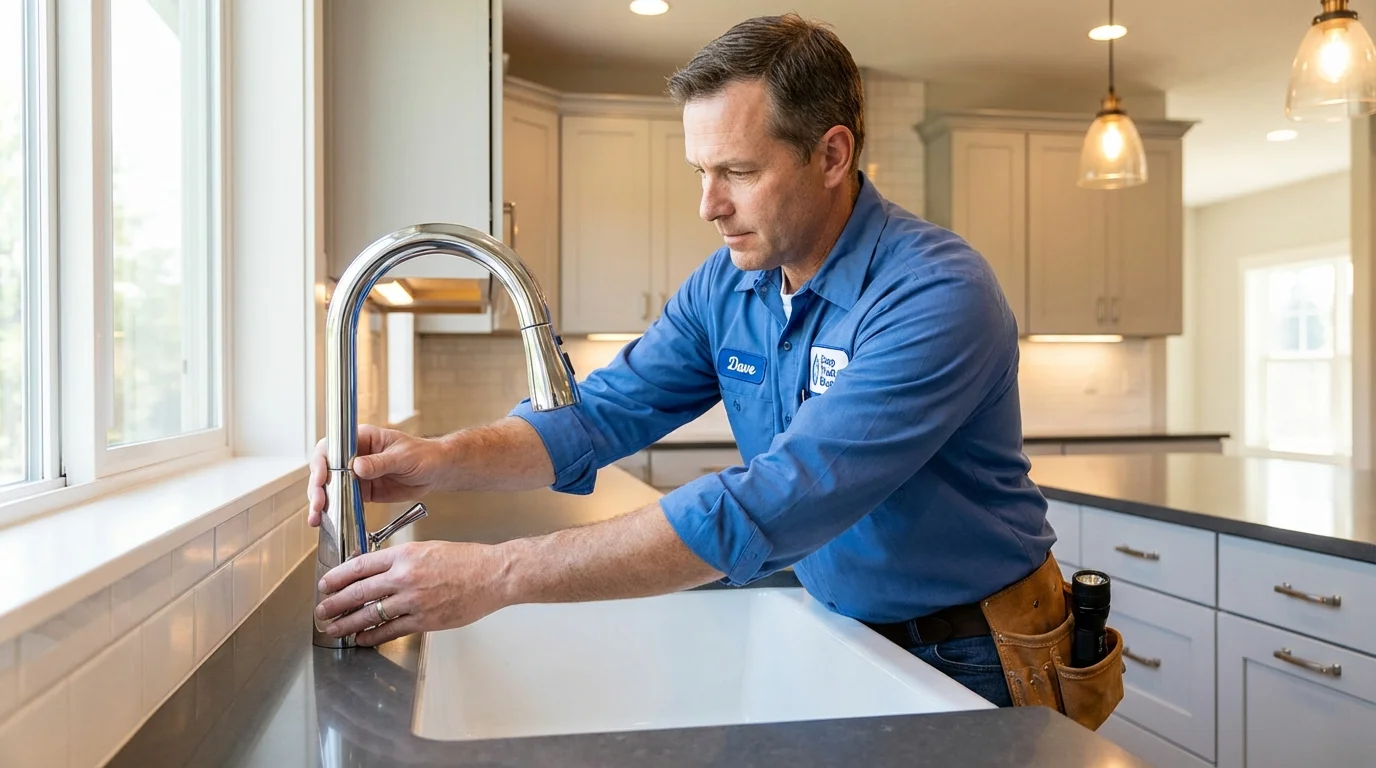 Kitchen faucet installation by Johns Plumbing LLC in Meigs